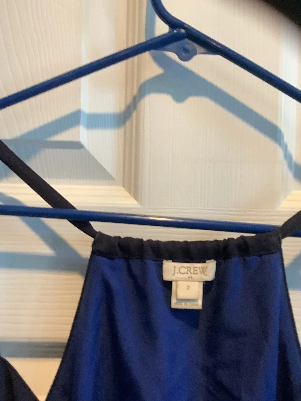 J. Crew Royal Blue and Navy Slip Dress, spaghetti strap